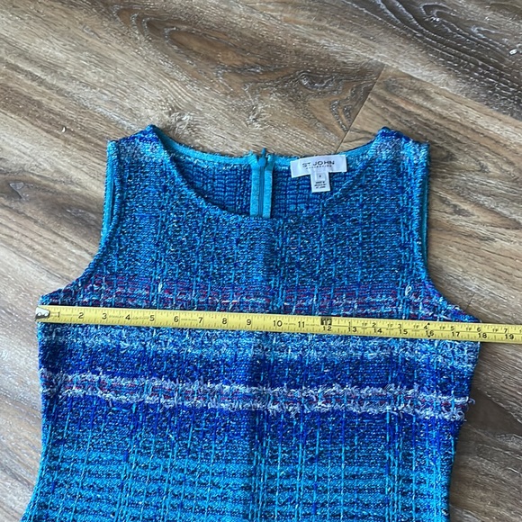 St. John Collection Tweed Knit Sleeveless Shift Dress - Picture 12 of 16